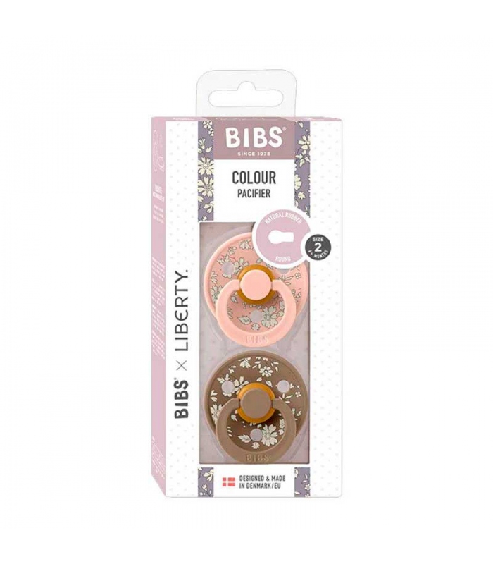 Pack 2 chupetes BIBS colours LIBERTY round capel blush pack regalo