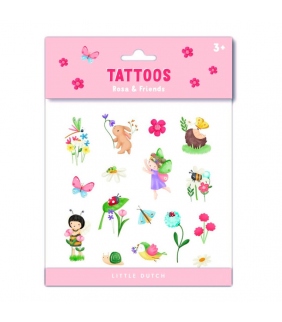 Pack de 10 tatuajes temporales Rosa & Friends Little Dutch