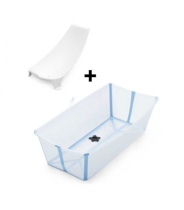Bundle Bañera Flexibath XL con adaptador para recien nacido color glacier blue